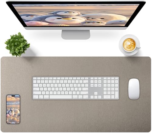Bloss Pearl Gray Desk Mat 31.5"x15.7", Desk Matt for Desktop, Waterproof Large Desk Pad, Computer Mat for Office/Home/Decor/Christmas Desk Mat by Bloss