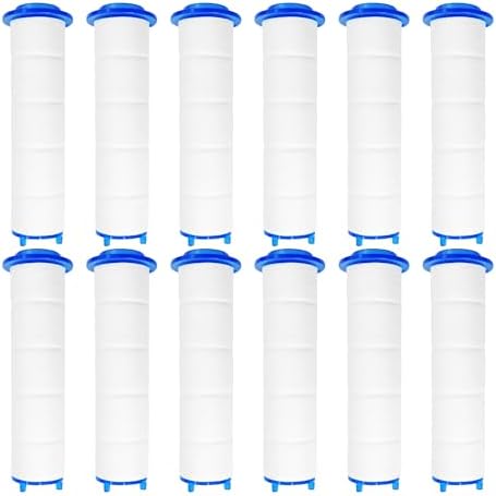 12Pcs 3” Shower Head Filter Cartridge, PP Cotton Replacement Filters for High Pressure Handheld Turbo Fan, Vortex Hydro Jet Shower Head, Improves Water Quality, Easy Install by Unknown