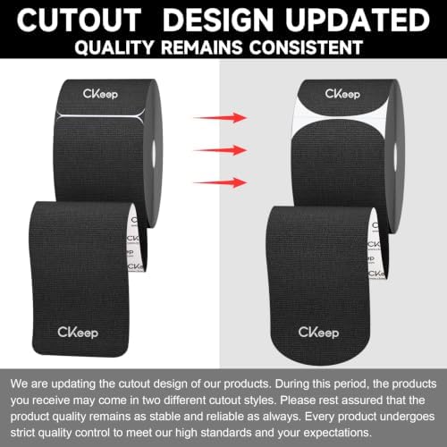 CKeep Kinesiology Tape, Elastic Precut Strips 4 Rolls, Black - Image 2