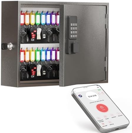 60 Key Lock Box Smart Key Organier Cabinet with Keypad & App for Office by DiDiHere