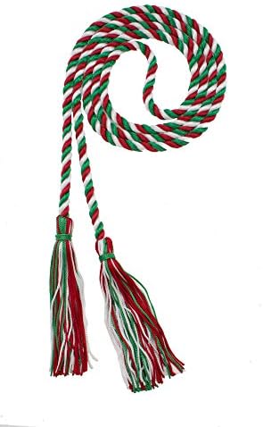 Tassel Depot Graduation Honor Cord - Red/Kelly/White - Every School Color Available - Made In Usa by TasselDepot