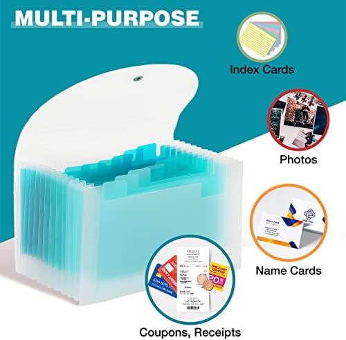H4D Coupon Receipt Holder, 13 Pocket Accordion File Folder, 7 x 4.5, Teal - Image 4