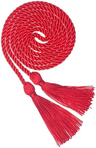 Red Graduation Cord, Graduation Honor Cords for Class of 2026, Rayon Braided Grad Cord with Tassels, 68" Long Polyester Yarn Honor Ropes for Bachelor, Master, Doctoral by GHGMAO