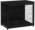 DWANTON 32.5" Dog Crate Furniture with Cushion, Wooden Kennel Table Indoor by DWANTON