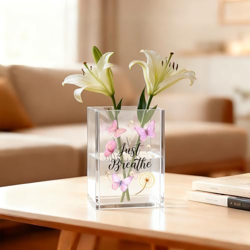 Just Breathe Acrylic Makeup Brush Holder Pen Holder Desk Organizer - Image 5