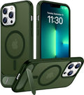 Temdan Magnetic Compatible with iPhone 13 Pro Max Case, [Built-in Invisible Kickstand][Compatible with MagSafe][Military Grade Shockproof] Slim Translucent Matte Phone Case for iPhone 13 Pro Max 6.7" by Temdan