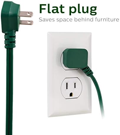Philips Extension Cord, 15 Ft, 3-Outlet Flat Plug Extension Cord - Image 5
