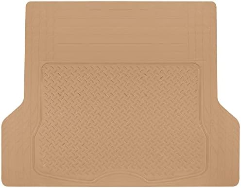 BDK Heavy Duty Rubber Cargo Mat Liner - All-Weather Trunk Protection, Trim-to-Fit Design for Cars, SUVs, Vans & Trucks - Non-Slip, Waterproof, Durable Cargo Floor Liner - 46" x 56.75" x 0.25" - Beige by BDK