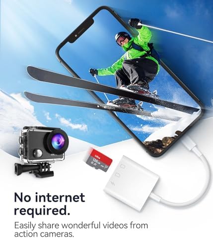 SD Card Reader for iPhone iPad, Oyuiasle Digital Trail Camera SD Card Viewer with Dual Slot for MicroSD/SD, Lightening&USBC Dual-Connector Memory Card Adapter for Photography, Plug and Play - Image 3