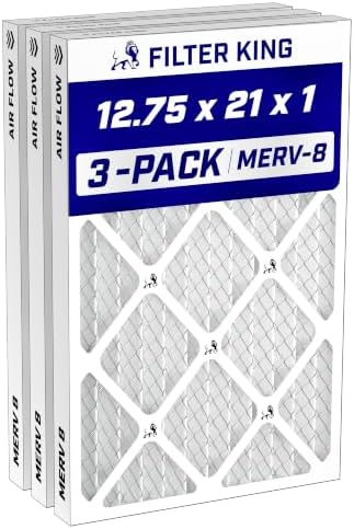 Filter King 12.75x21x1 Air Filter MERV 8, AC Furnace Filters (3-Pack) by FilterKing