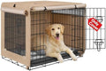 Seiyierr Dog Crate Cover - Kennel Cover Fit for 24 Inch Dog Crate, Double Door Polyester Crate Cover for Wire Dog Crate Indoor Outdoor Protection, Beige by Seiyier