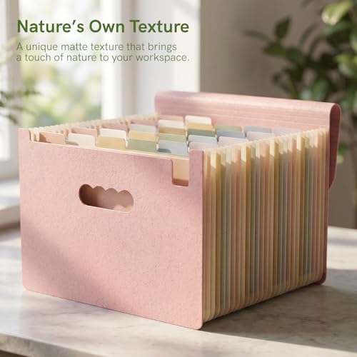 ABC life 26 Pockets Accordion File Organizer, Blush Pink - Image 3