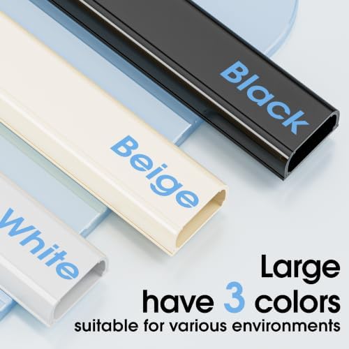 Wire Covers for 2 Cords TV on Wall, 47in Paintable Cable Hider, Medium Cable Management Kit, Cord Hiding for Wall Beige, W0.95in H0.47in - Image 6