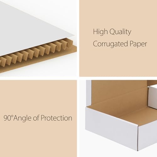 RLAVBL 12x9x4 Shipping Boxes Set of 1, White Corrugated Cardboard Box for Packing, Mailing, Business - Image 3