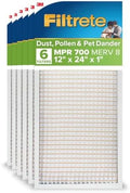 Filtrete 12x24x1 Air Filter, MERV 8, MPR 700, 6 HVAC Filters by Filtrete