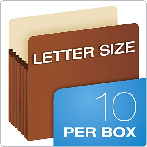 Pendaflex Expanding File Pockets,Letter Size,File Organizer for School,Home or Office,5.25" Expansion,Reinforced with Dupont™ Tyvek® Material,Letter Size,Redrope,10 Per Box (1534G-OX),(Pack of 5) - Image 4