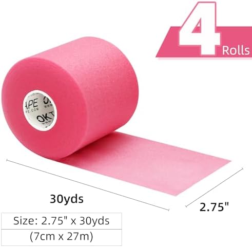 OK TAPE Pre Wrap Tape 4-Rolls 120 Yds Athletic Foam Underwrap for Sports - Image 2