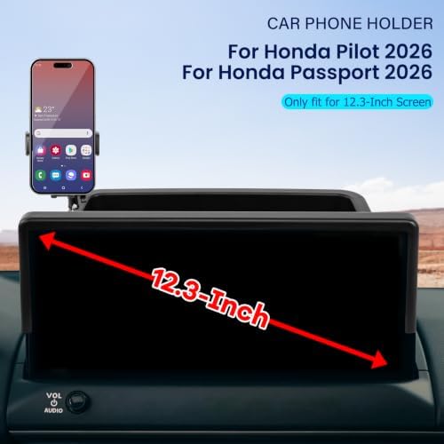 Car Phone Holder Fit for Honda Passport/Pilot 2026 w/Dash Tray Storge Box Organizer-Cell Phone Mount for Passport/Pilot Accessories 12.3inch Touch Screen 360 Degree Rotation (Not fit 14.5 inch) - Image 2