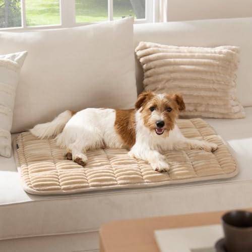 Bedsure ComfyFleece™ Washable Dog Crate Pad,Soft Fluffy Medium Pet Mat,30" by BEDSURE