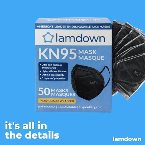 (600-Pack) KN95 Face Masks, Individually Wrapped, Premium Disposable Dust Mask, Black - Image 4