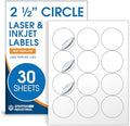 2.5" Circle Labels for Laser & Inkjet, Spartan Industrial Template C005 by SpartanIndustrial