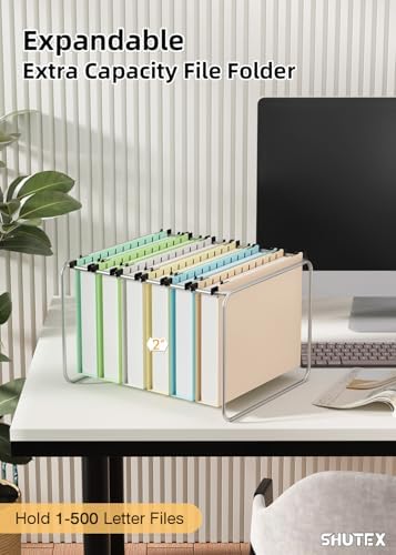 SHUTEX Plastic Hanging File Folder, 12 Pack, Letter Size, Pastel Colors - Image 4