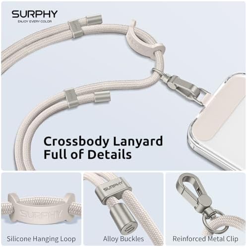 SURPHY Phone Lanyard Crossbody, Phone Strap Crossbody with 2 Tether Tabs - Image 2