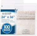 24” X 36” (100 Count) Self Seal Clear Poly Bags with Suffocation Warning by SpartanIndustrial