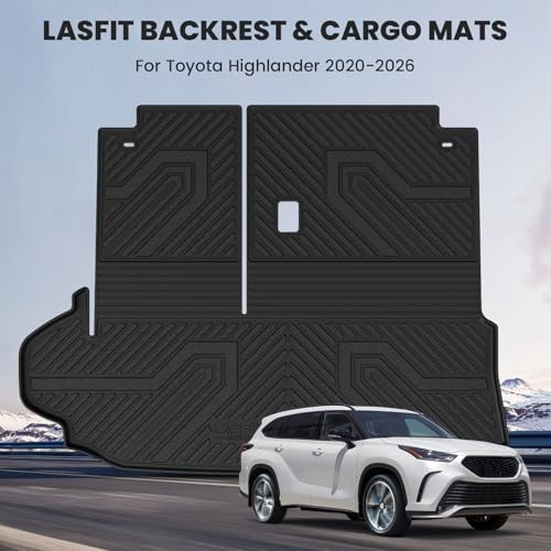 LASFIT Cargo & Backrest Mats for Toyota Highlander 2026-2020 7 & 8 Seats - Image 2