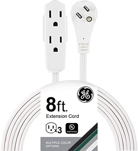 GE 3-Outlet Flat Plug Extension Cord 8 Ft Grounded Extension Cord by Unknown
