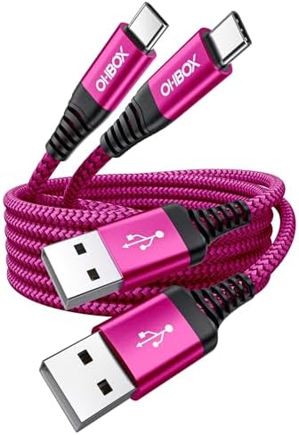 USB C Cable 60W Fast Charging [2 Pack 3FT] USB A to USB C Cable for CarPlay by OHBOX