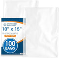 10" X 15" Open-End Flat Poly Bags (100 Count) - 2 Mil Plastic Clear Bags by SpartanIndustrial