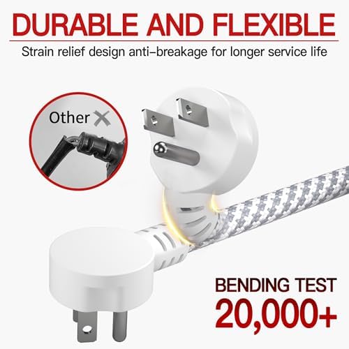 Skrizcable 16/3 6FT Flat Plug Braided Extension Cord, 3 Prong Power Cable - Image 4