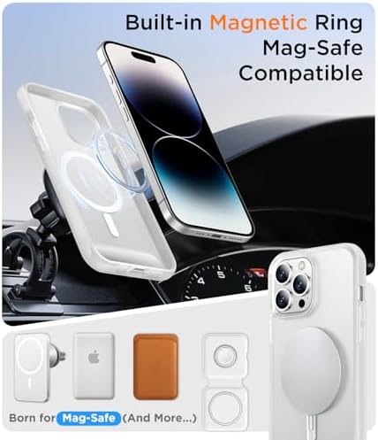 Temdan Magnetic Compatible with iPhone 14 Pro Max Case, [Built-in Invisible Kickstand][Compatible with MagSafe] [Military Grade Shockproof] Slim Translucent Matte Phone Case for iPhone 14 Pro Max 6.7" - Image 5