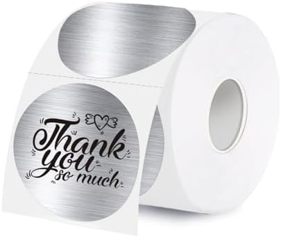 2 Inch Holographic Thermal Labels,Silver Round Thermal Printer Labels,Printable Round Thermal Printer Labels Self-Adhesive Direct Thermal Label(300pcs Brushed Silver) by Unknown