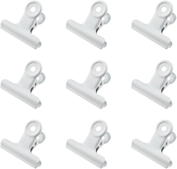HAHIYO 2.5inch White Bulldog Clips Metal File Hinge Binder Clips Clamps Save by HAHIYO
