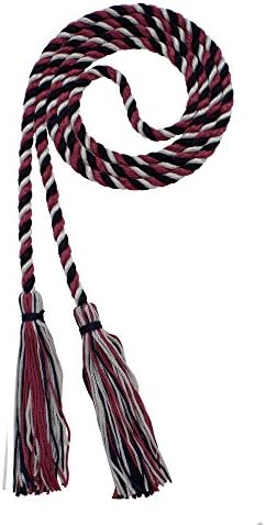 Tassel Depot Graduation Honor Cord - Navy/Maroon/Gray - Every School Color Available - Made In Usa by TasselDepot