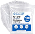 6” X 9” (100 Count) Quart Clear Reclosable Zip Plastic Poly Bags by SpartanIndustrial