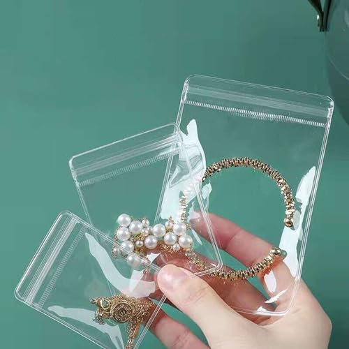 Small Plastic Bags, 100 Pcs Mini Baggies, Clear Plastic Jewelry Thick Self Sealing PVC Bags, Resealable Poly Baggies for Pill, Beads, Screws, Packaging (2.4x3.1"） - Image 2