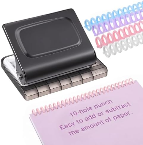 10 Hole Binding Machine for Planners with 10PCS 30Hole Spiral Binding Coils by Unknown