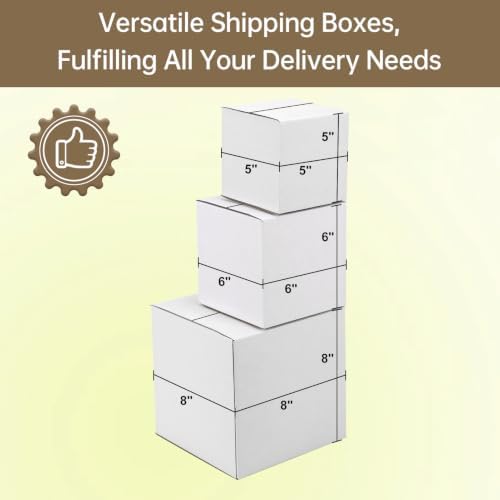 Assorted Shipping Boxes 8X8X8 & 6X6X6 & 5X5X5 Pack of 30, Small shipping box White, 10 PCS Each Corrugated Cardboard Box for Packaging Small Business, Mailing - Image 5