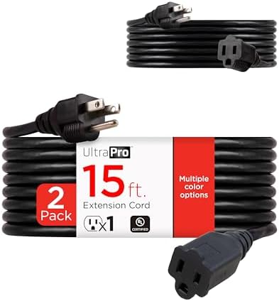 UltraPro 15 Ft 3 Outlet Extension Cord with Mulitple Outlets, 2 Pack by UltraPro