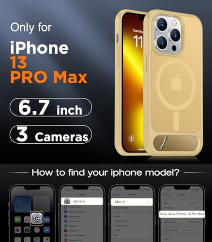 Temdan Magnetic Compatible with iPhone 13 Pro Max Case, [Built-in Invisible Kickstand][Compatible with MagSafe][Military Grade Shockproof] Slim Translucent Matte Phone Case for iPhone 13 Pro Max 6.7" - Image 2