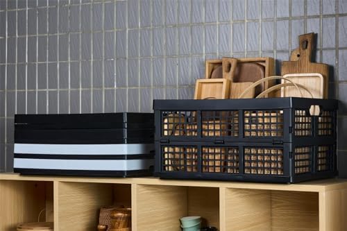 Aebeky 3-Pack Plastic Collapsible Storage Crates-30L,Foldable Plastic Crates for Storage (Black) - Image 6