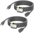 EP 15 FT Outdoor Extension Cord, 16/3 SJTW Heavy Duty Grey 2PK, ETL Listed by ENERGYPRO