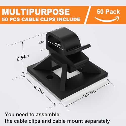 200 Pack 3/4" Zip Tie Adhesive Mounts Self Adhesive Cable Tie Base Holders with Multi-Purpose Tie wire clips with screw hole,Anchor stick on wire holder,Black - Image 4