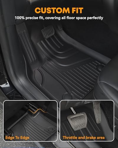Floor Mats Compatible with 2022-2024 2025 Jeep Wagoneer 8-Seat (NOT for 7-Seat/L/S/Grand Cherokee) : Custom Fit All Weather TPE Heavy Duty Car Floor Liners Wagoneer Accessories - Image 2