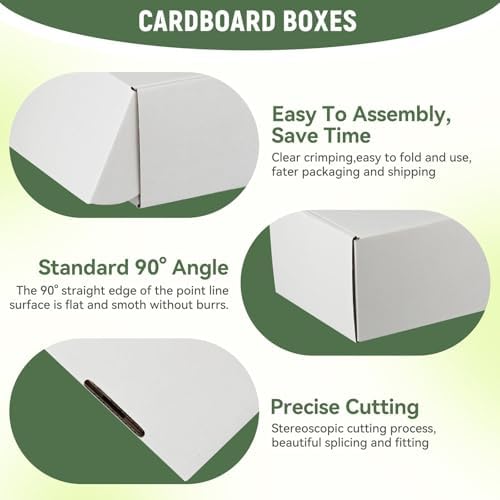 5"x5"x2" Shipping Boxes Set of 3, White Corrugated Cardboard Box Literature Mailer - Image 3