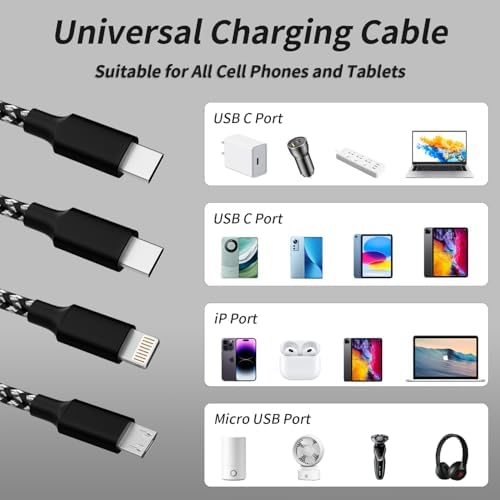 USB C Multi Charging Cable, 3 in 1 Charging Cords for Multiple Devices - Image 3