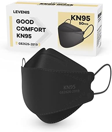 LEVENIS KN95 Face Masks 50 Pack, Breathable Comfortable and Disposable KN95 Mask, Black by LEVENIS